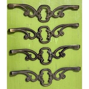 Lot of 4 Brass Vintage Drawer Pulls Closet Handles 8" Length